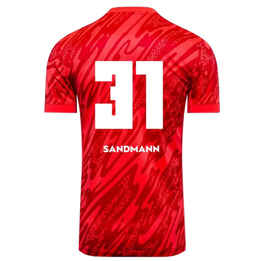 Danxen Kinderen Amanda Sandmann #31 Rood Wit Keepersshirt 2025/26 T-Shirt
