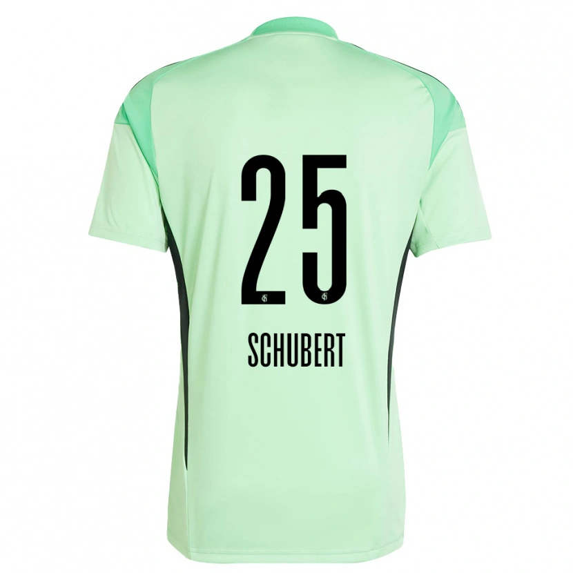 Danxen Kinderen Leonardo Schubert #25 Licht Groen Zwart Keepersshirt 2025/26 T-Shirt