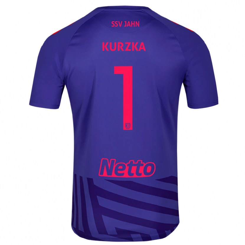 Danxen Kinderen Timo Kurzka #1 Koningsblauw Rood Keepersshirt 2025/26 T-Shirt
