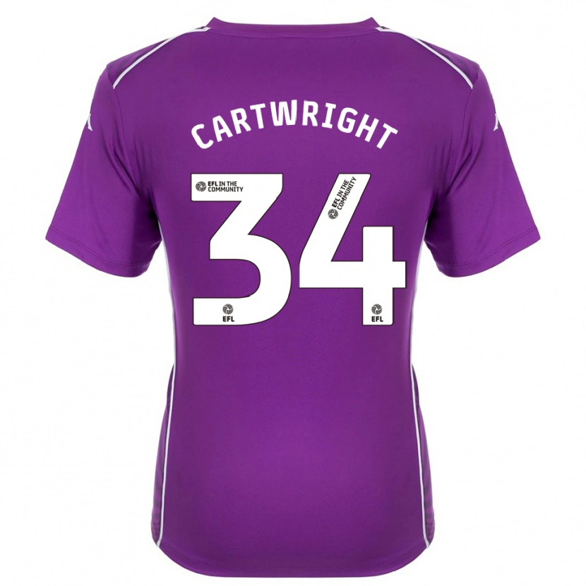 Danxen Kinderen Harvey Cartwright #34 Paars Wit Keepersshirt 2025/26 T-Shirt