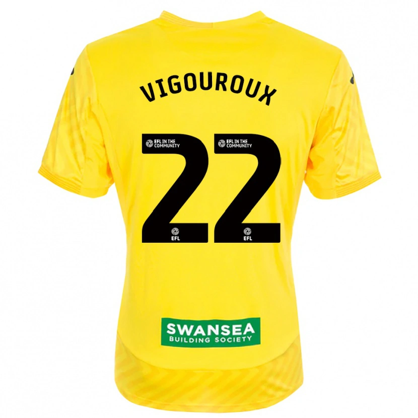 Danxen Kinderen Lawrence Vigouroux #22 Geel Zwart Keepersshirt 2025/26 T-Shirt