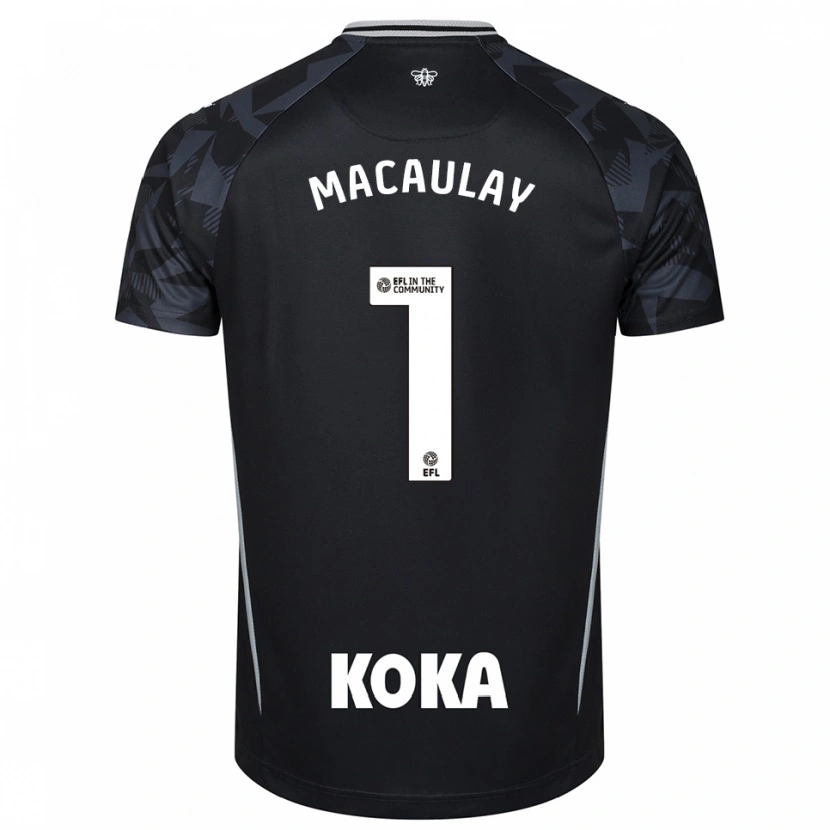 Danxen Kinderen Jonathan Macaulay #1 Zwart Blauw Keepersshirt 2025/26 T-Shirt