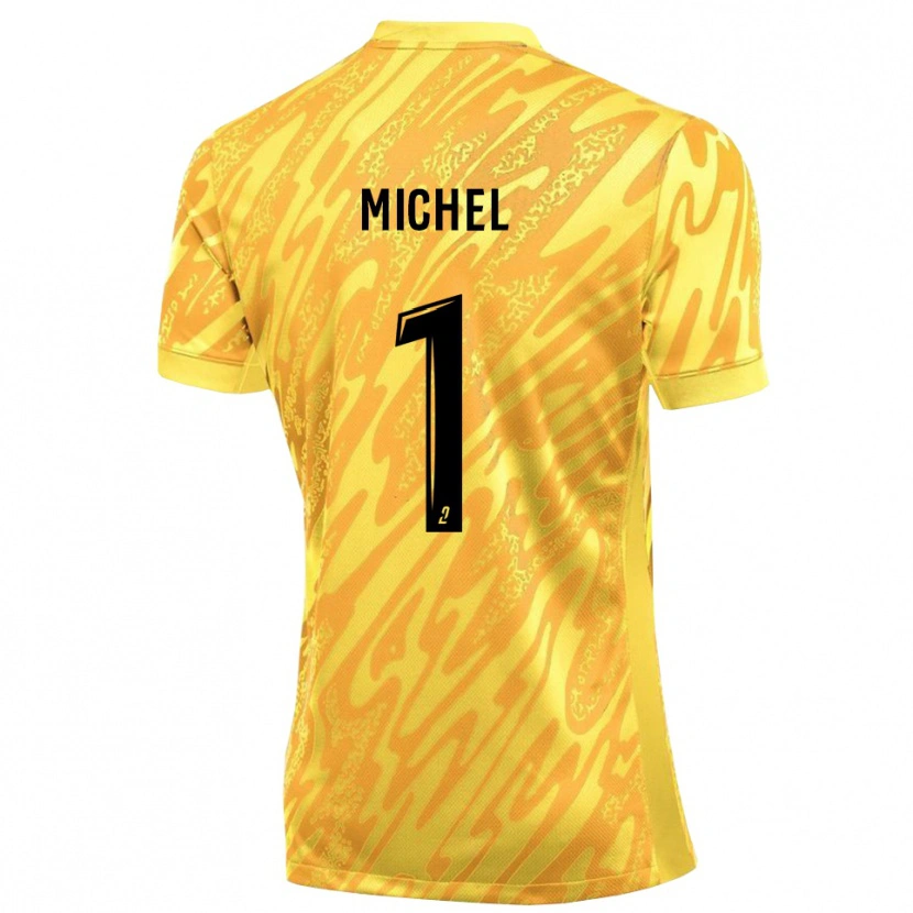 Danxen Kinderen Mathieu Michel #1 Oranje Geel Keepersshirt 2025/26 T-Shirt
