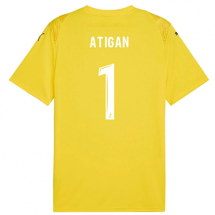 Danxen Kinderen Aydin Atigan #1 Geel Wit Keepersshirt 2025/26 T-Shirt
