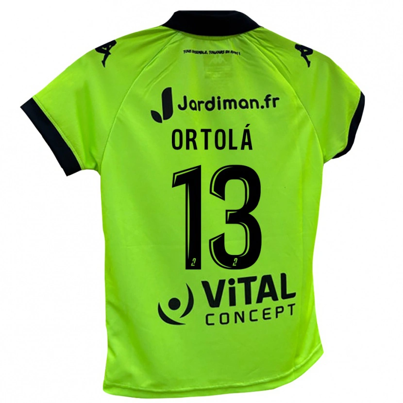 Danxen Kinderen Adrián Ortolá #13 Neon Groen Keepersshirt 2025/26 T-Shirt