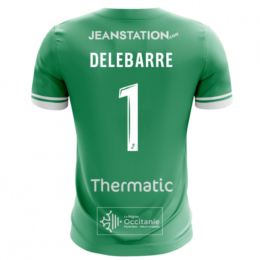 Danxen Kinderen Mathis Delebarre #1 Groen Wit Keepersshirt 2025/26 T-Shirt