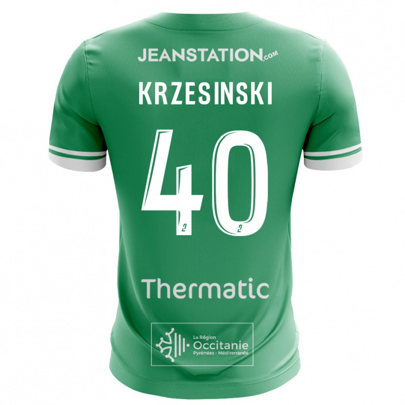 Danxen Kinderen Clément Krzesinski #40 Groen Wit Keepersshirt 2025/26 T-Shirt