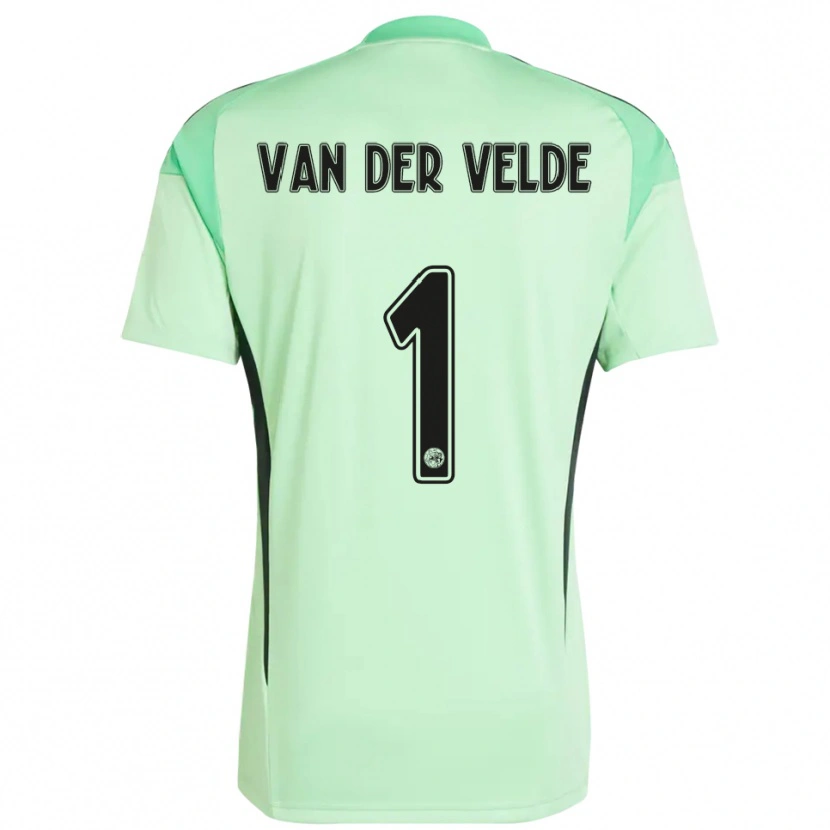 Danxen Kinderen Valentijn van der Velde #1 Lichtgroen Zwart Keepersshirt 2025/26 T-Shirt
