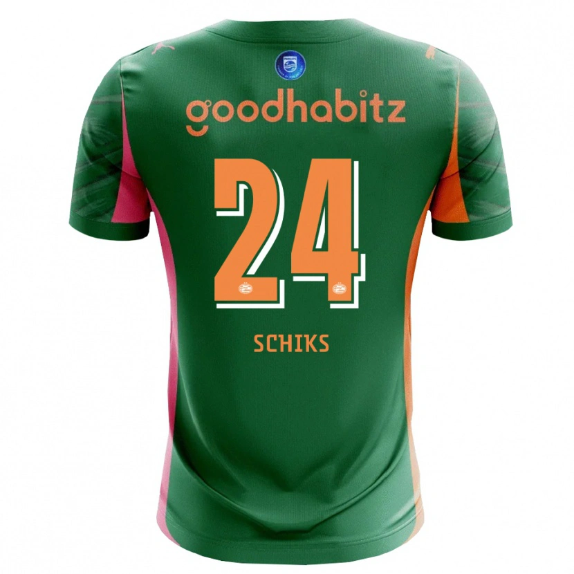 Danxen Kinderen Niek Schiks #24 Groen Oranje Keepersshirt 2025/26 T-Shirt