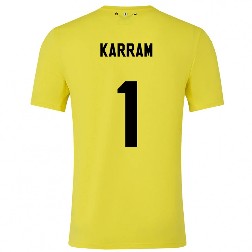 Danxen Kinderen Faris Karram #1 Geel Zwart Keepersshirt 2025/26 T-Shirt