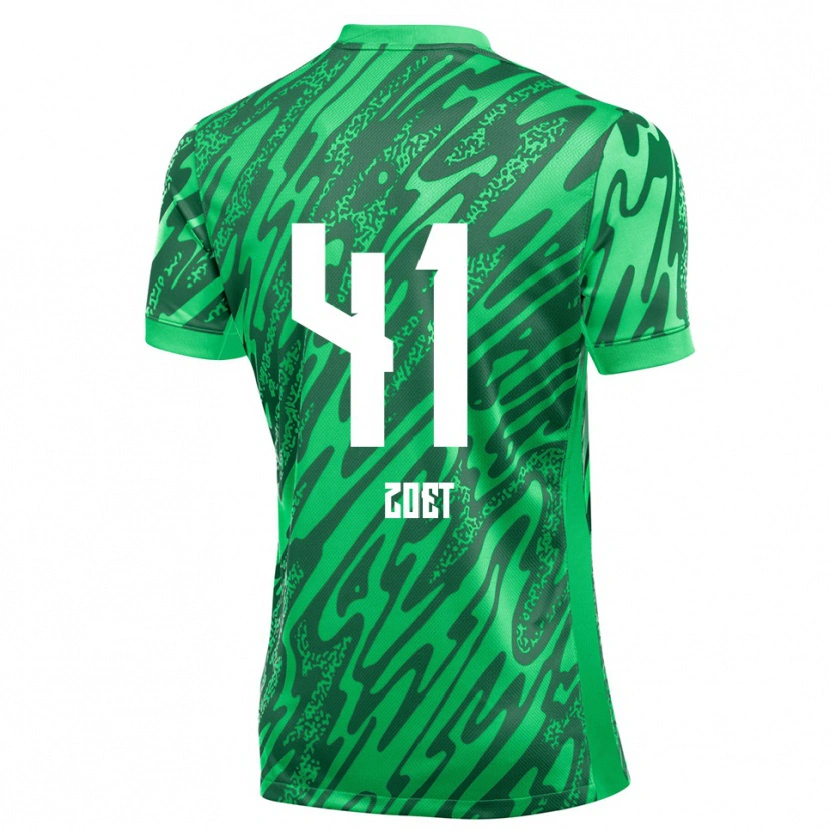 Danxen Kinderen Jeroen Zoet #41 Groen Wit Keepersshirt 2025/26 T-Shirt
