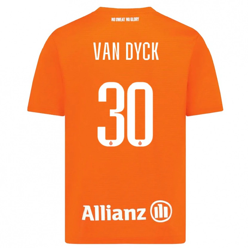 Danxen Kinderen Nell Van Dyck #30 Oranje Wit Keepersshirt 2025/26 T-Shirt