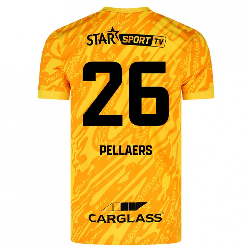 Danxen Kinderen Amanuel Pellaers #26 Oranje Geel Zwart Keepersshirt 2025/26 T-Shirt