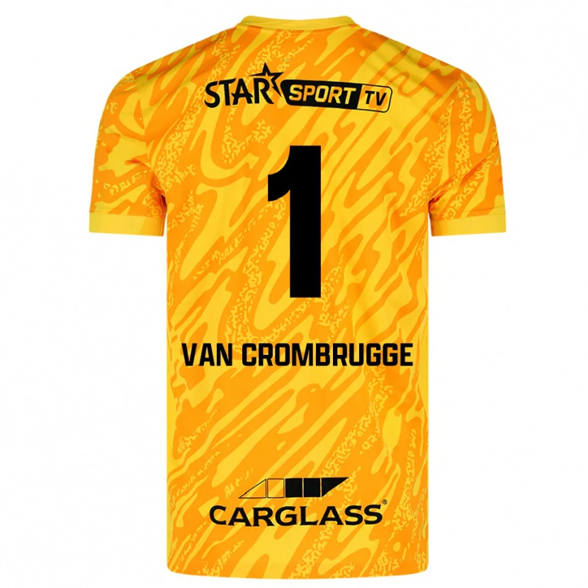Danxen Kinderen Hendrik Van Crombrugge #1 Oranje Geel Zwart Keepersshirt 2025/26 T-Shirt
