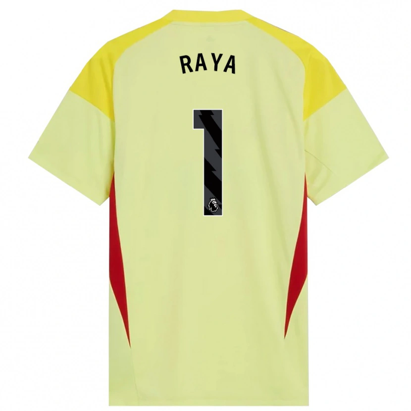 Danxen Kinderen David Raya #1 Geel Rood Zwart Keepersshirt 2025/26 T-Shirt