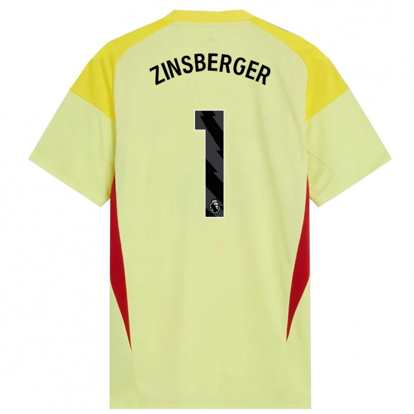 Danxen Kinderen Manuela Zinsberger #1 Geel Rood Zwart Keepersshirt 2025/26 T-Shirt