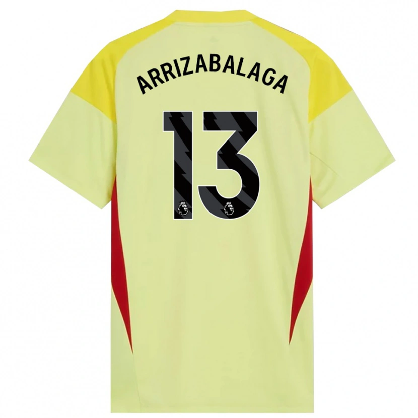 Danxen Kinderen Kepa Arrizabalaga #13 Geel Rood Zwart Keepersshirt 2025/26 T-Shirt