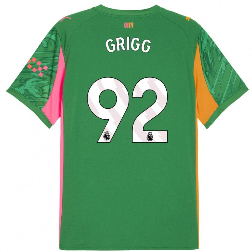 Danxen Kinderen Finley Grigg #92 Groen Oranje Keepersshirt 2025/26 T-Shirt