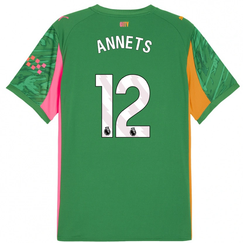 Danxen Kinderen Eve Annets #12 Groen Oranje Keepersshirt 2025/26 T-Shirt