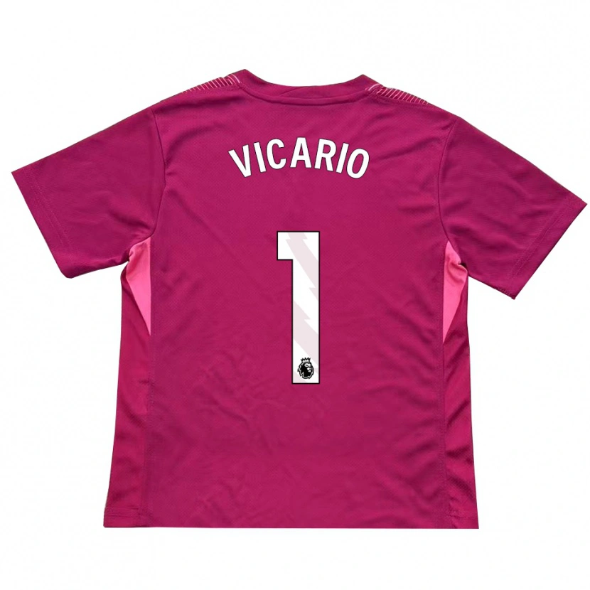 Danxen Kinderen Guglielmo Vicario #1 Roze Wit Keepersshirt 2025/26 T-Shirt