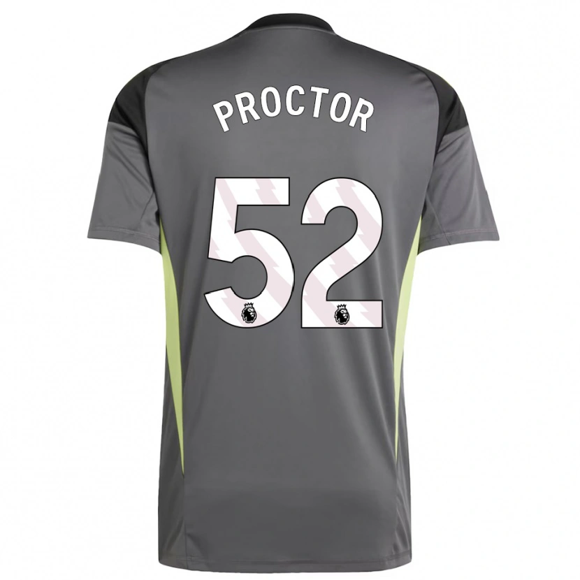 Danxen Kinderen Sam Proctor #52 Donkergrijs Zwart Keepersshirt 2025/26 T-Shirt