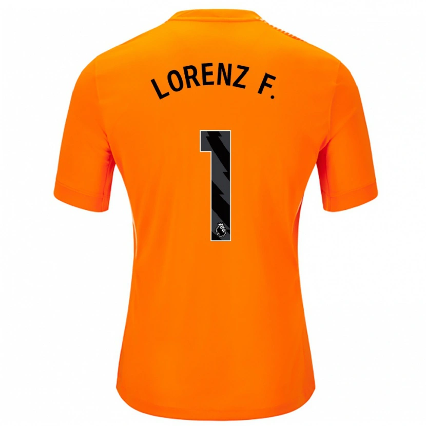 Danxen Kinderen Lorenz Ferdinand #1 Oranje Zwart Keepersshirt 2025/26 T-Shirt