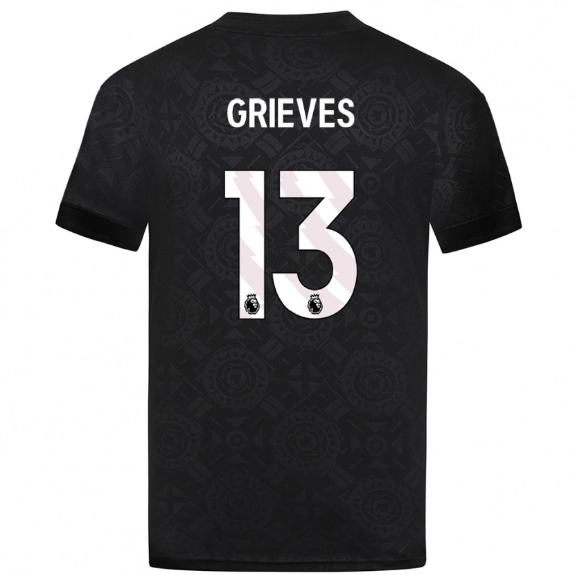 Danxen Kinderen Xander Grieves #13 Zwart Wit Keepersshirt 2025/26 T-Shirt