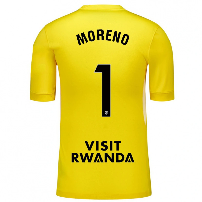 Danxen Kinderen Álvaro Moreno #1 Geel Zwart Keepersshirt 2025/26 T-Shirt