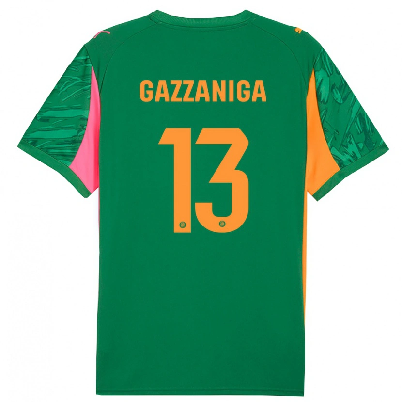 Danxen Kinderen Paulo Gazzaniga #13 Groen Oranje Keepersshirt 2025/26 T-Shirt