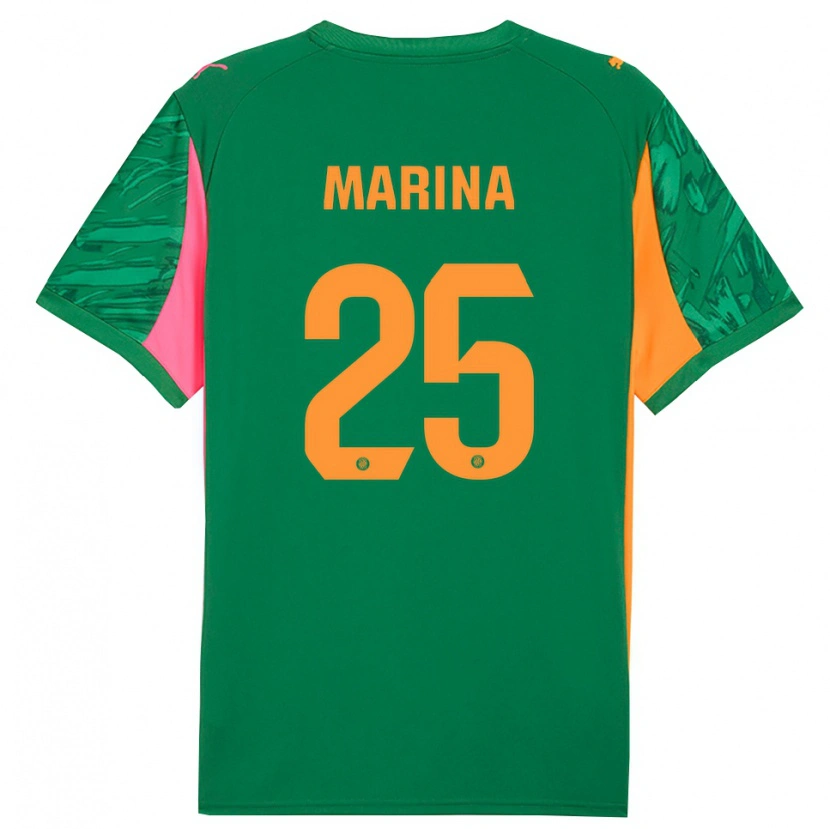 Danxen Kinderen Sergi Marina #25 Groen Oranje Keepersshirt 2025/26 T-Shirt