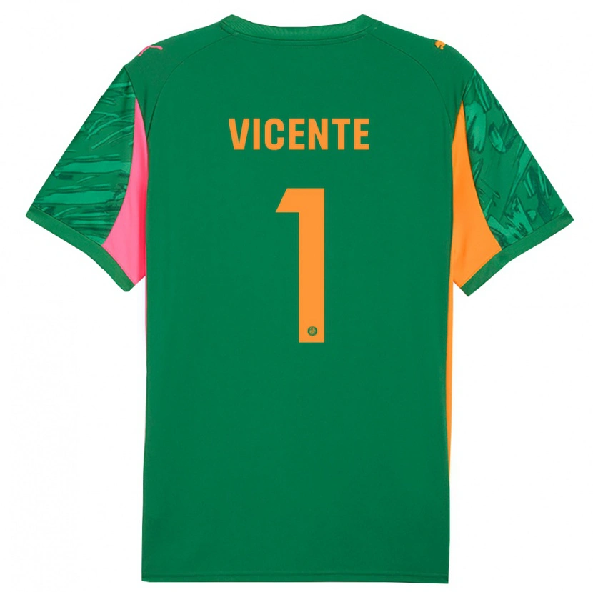 Danxen Kinderen Diego Vicente #1 Groen Oranje Keepersshirt 2025/26 T-Shirt