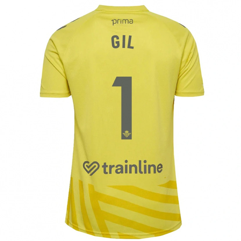 Danxen Kinderen Noelia Gil #1 Geel Grijs Keepersshirt 2025/26 T-Shirt