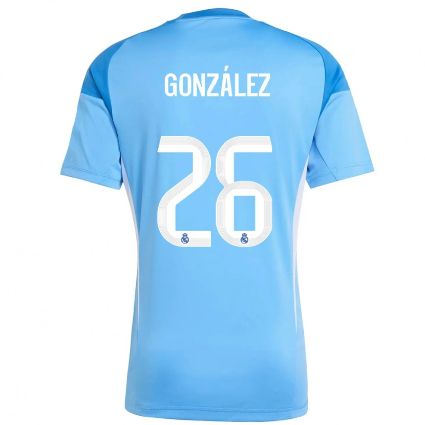 Danxen Kinderen Fran González #26 Hemelsblauw Wit Keepersshirt 2025/26 T-Shirt