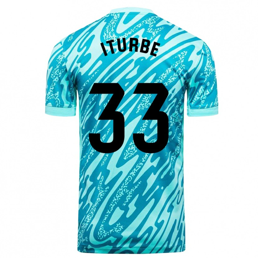Danxen Kinderen Alejandro Iturbe #33 Hemelsblauw Wit Keepersshirt 2025/26 T-Shirt