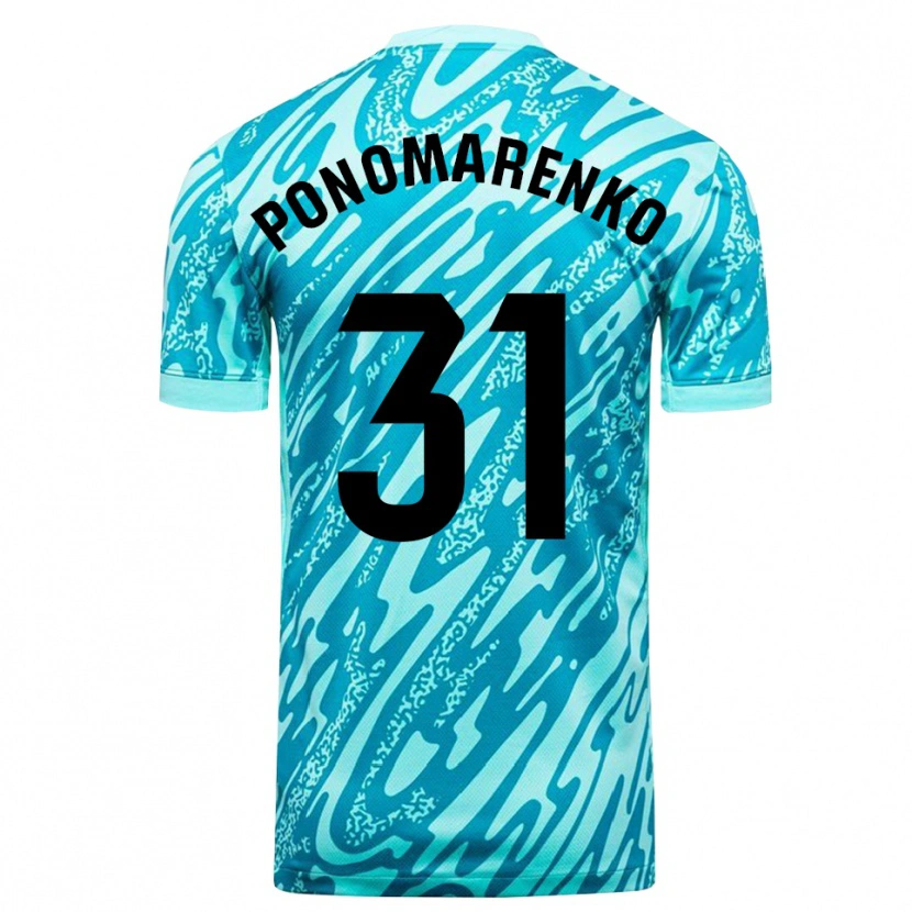 Danxen Kinderen Borys Ponomarenko #31 Hemelsblauw Wit Keepersshirt 2025/26 T-Shirt