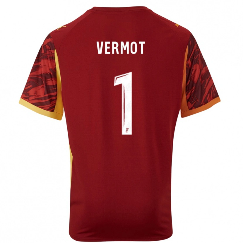 Danxen Kinderen Théo Vermot #1 Bordeaux Bruin Keepersshirt 2025/26 T-Shirt