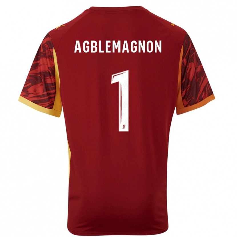 Danxen Kinderen Jordan Agblemagnon #1 Bordeaux Bruin Keepersshirt 2025/26 T-Shirt