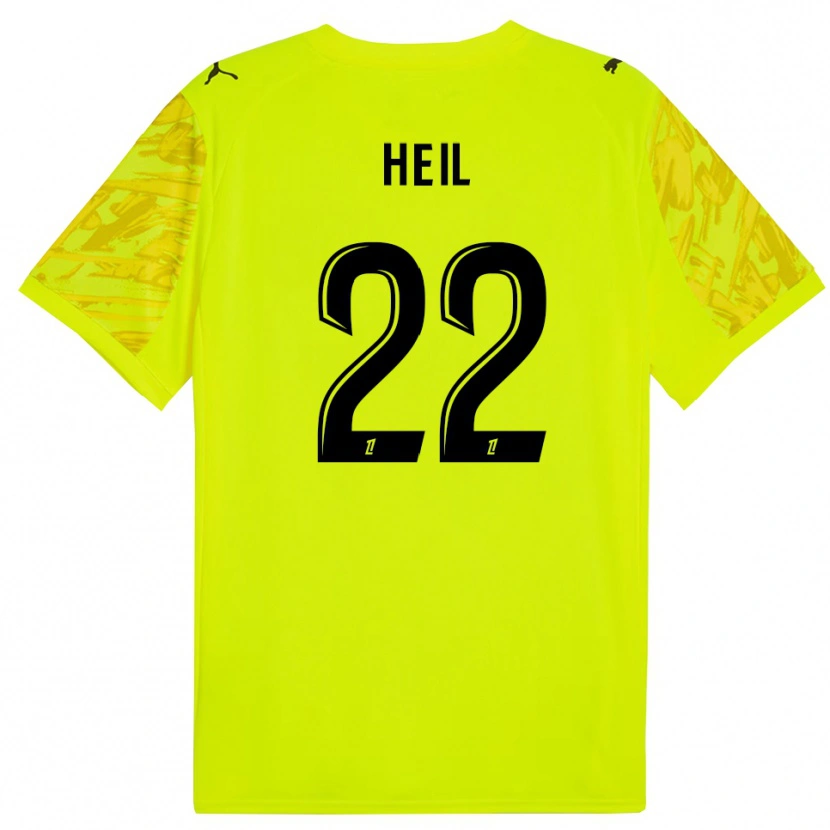 Danxen Kinderen Manon Heil #22 Fluorescerend Groen Geel Keepersshirt 2025/26 T-Shirt
