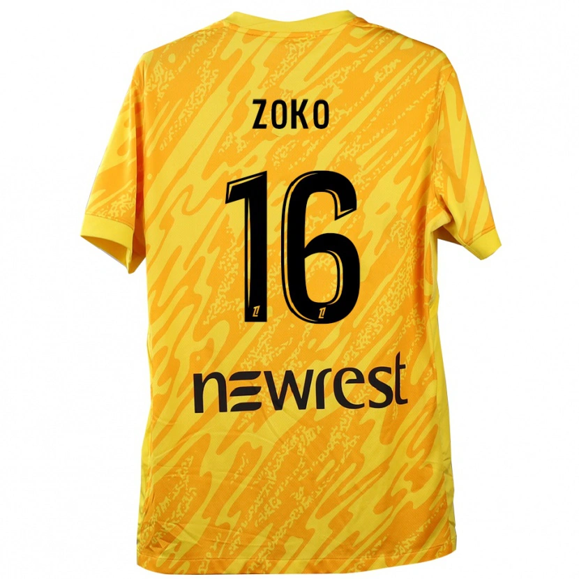Danxen Kinderen Nathan Zoko #16 Geel Zwart Keepersshirt 2025/26 T-Shirt
