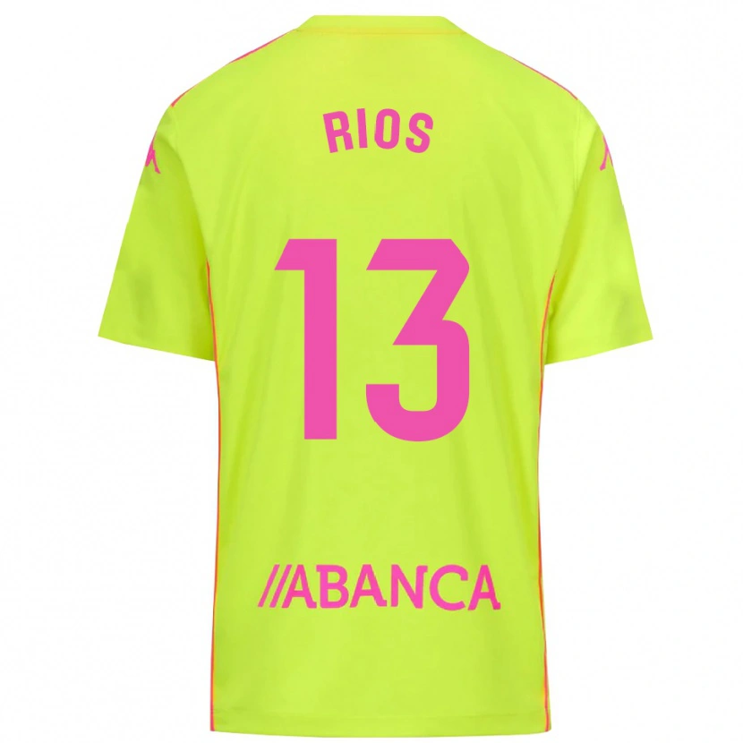 Danxen Kinderen Hugo Rios #13 Geel Groen Keepersshirt 2025/26 T-Shirt