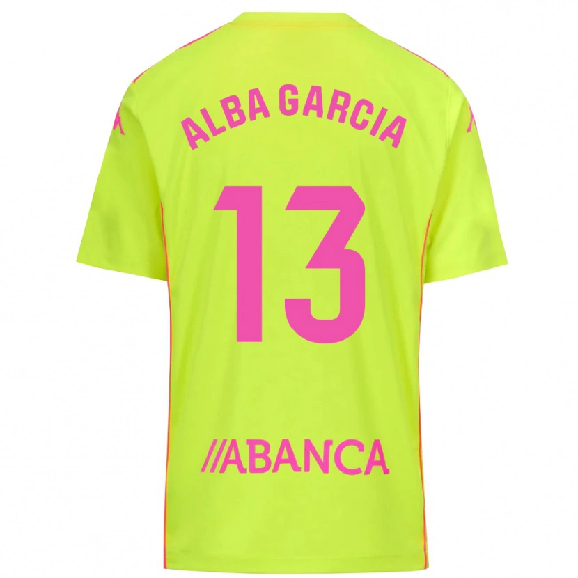 Danxen Kinderen Lucía Alba García #13 Geel Groen Keepersshirt 2025/26 T-Shirt