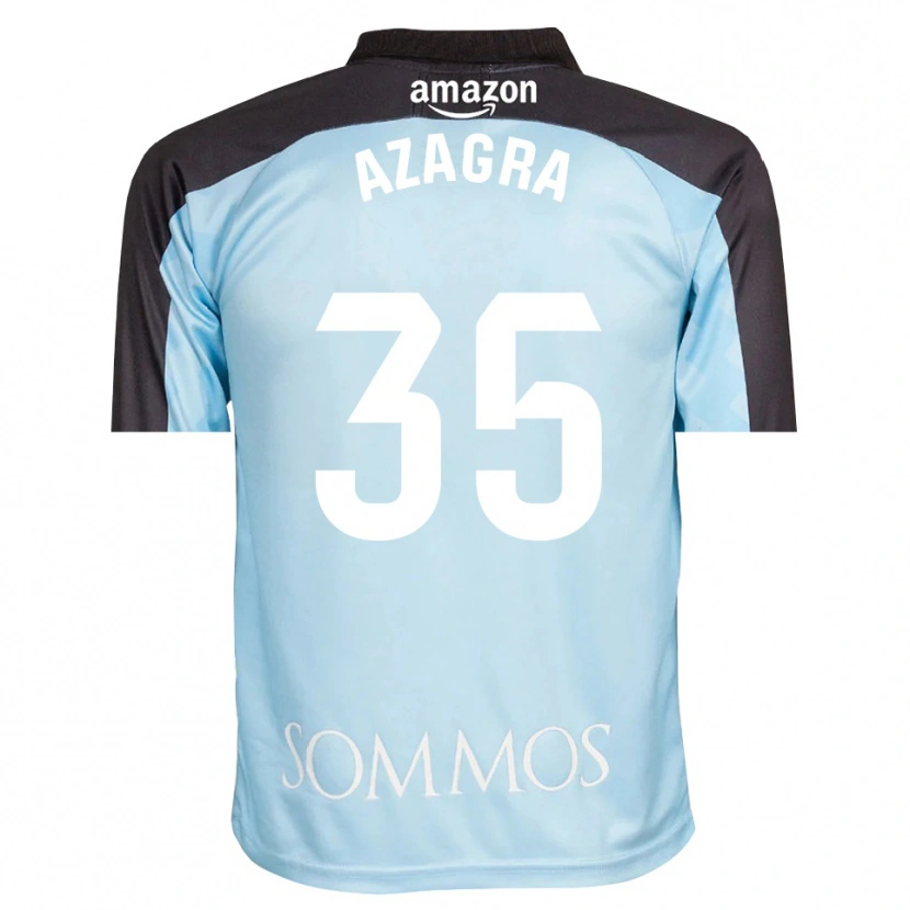 Danxen Kinderen Nico Azagra #35 Lichtblauw Zwart Keepersshirt 2025/26 T-Shirt