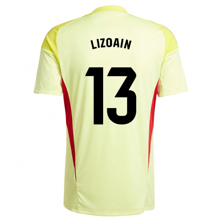 Danxen Kinderen Raúl Lizoain #13 Lichtgeel Rood Keepersshirt 2025/26 T-Shirt