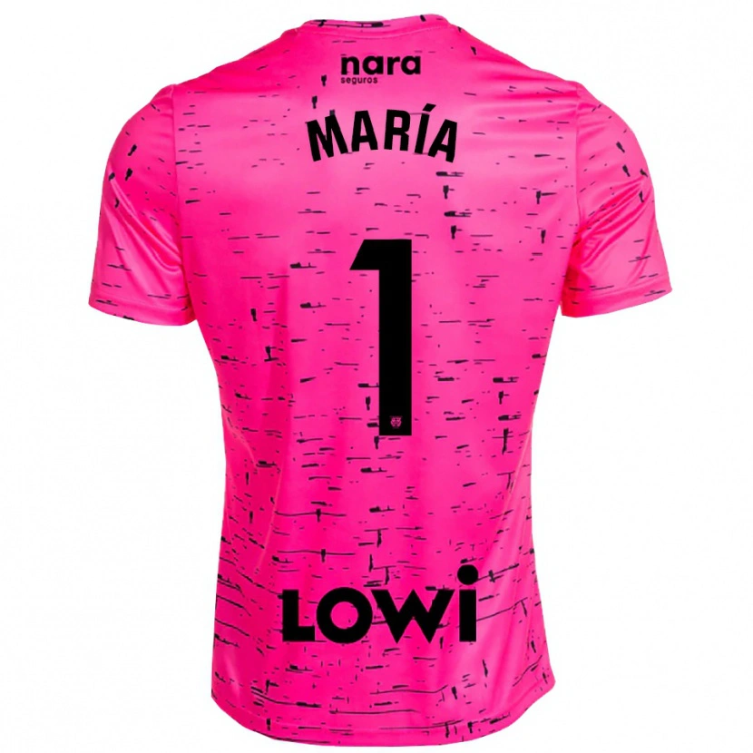 Danxen Kinderen María Hernández #1 Diep Roze Zwart Keepersshirt 2025/26 T-Shirt