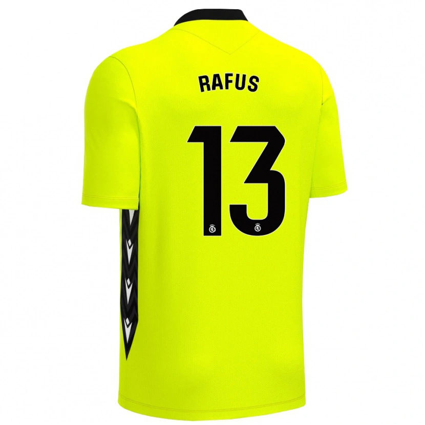 Danxen Kinderen Arnau Rafús #13 Geel Groen Zwart Keepersshirt 2025/26 T-Shirt