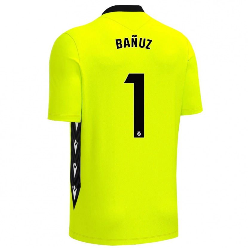 Danxen Kinderen Miguel Bañuz #1 Geel Groen Zwart Keepersshirt 2025/26 T-Shirt
