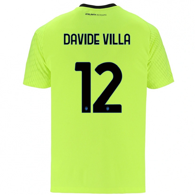 Danxen Kinderen Matteo Davide Villa #12 Geel Groen Rood Keepersshirt 2025/26 T-Shirt