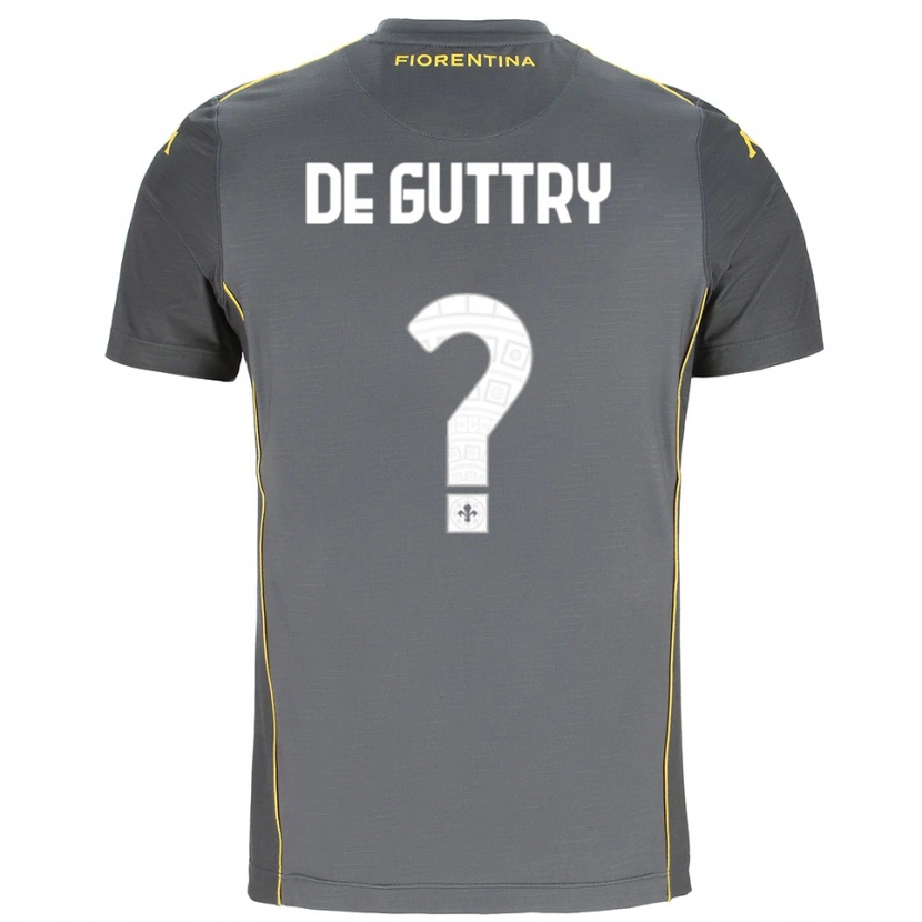 Danxen Kinderen Elia De Guttry #0 Donkergrijs Geel Keepersshirt 2025/26 T-Shirt