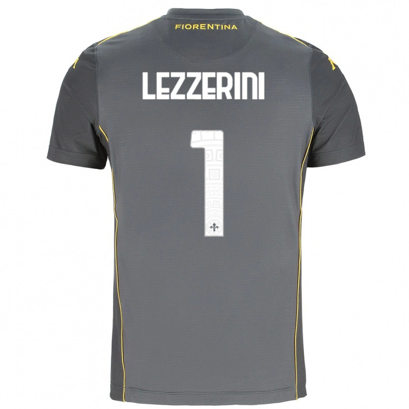 Danxen Kinderen Luca Lezzerini #1 Donkergrijs Geel Keepersshirt 2025/26 T-Shirt