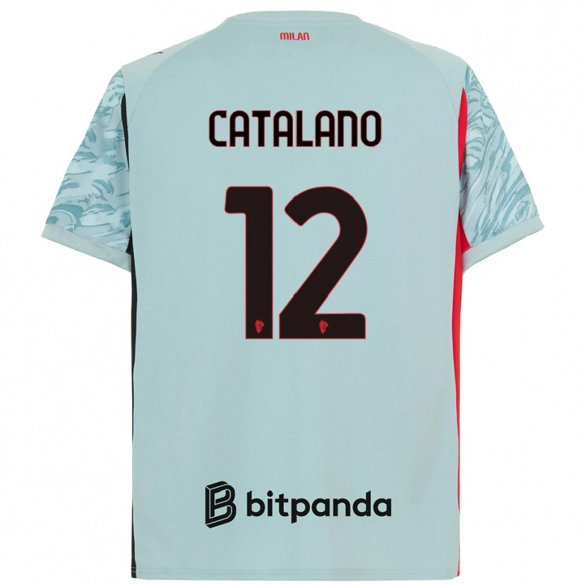 Danxen Kinderen Alessio Catalano #12 Licht Blauw Rood Keepersshirt 2025/26 T-Shirt